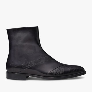 Patchwork Demesure Scritto Leather Boot, NERO GRIGIO, hi-res