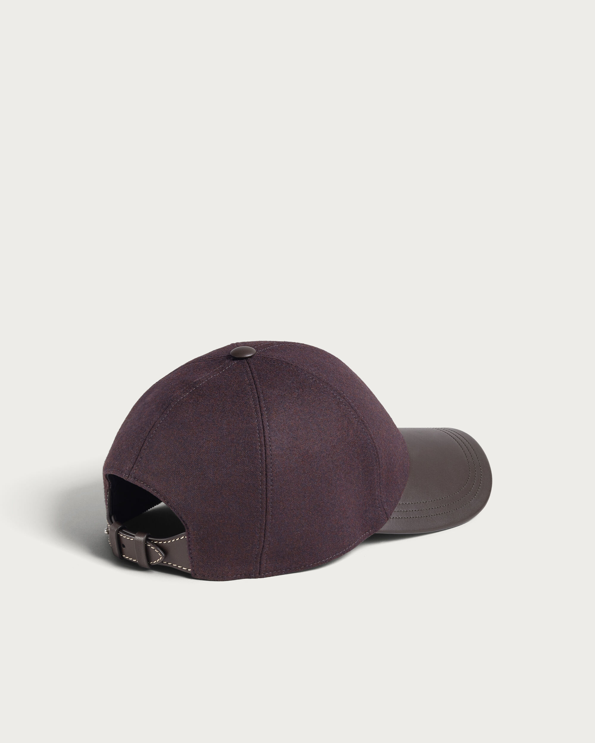 Baseball Cap with Leather Visor, Dark Lead, hi-res