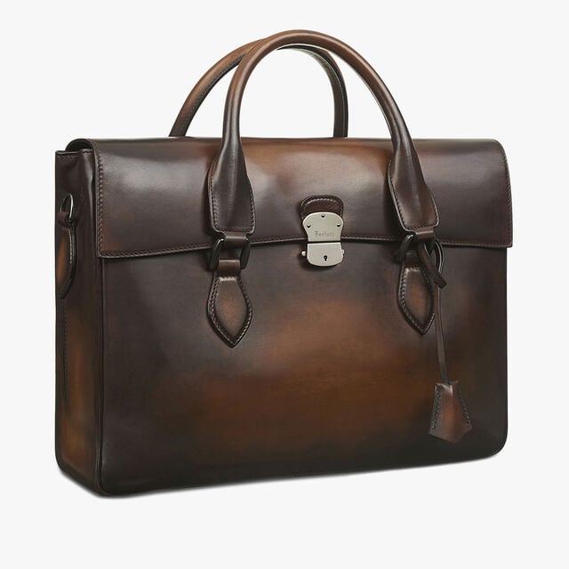 E'Mio Leather Briefcase, TOBACCO BIS, hi-res 3