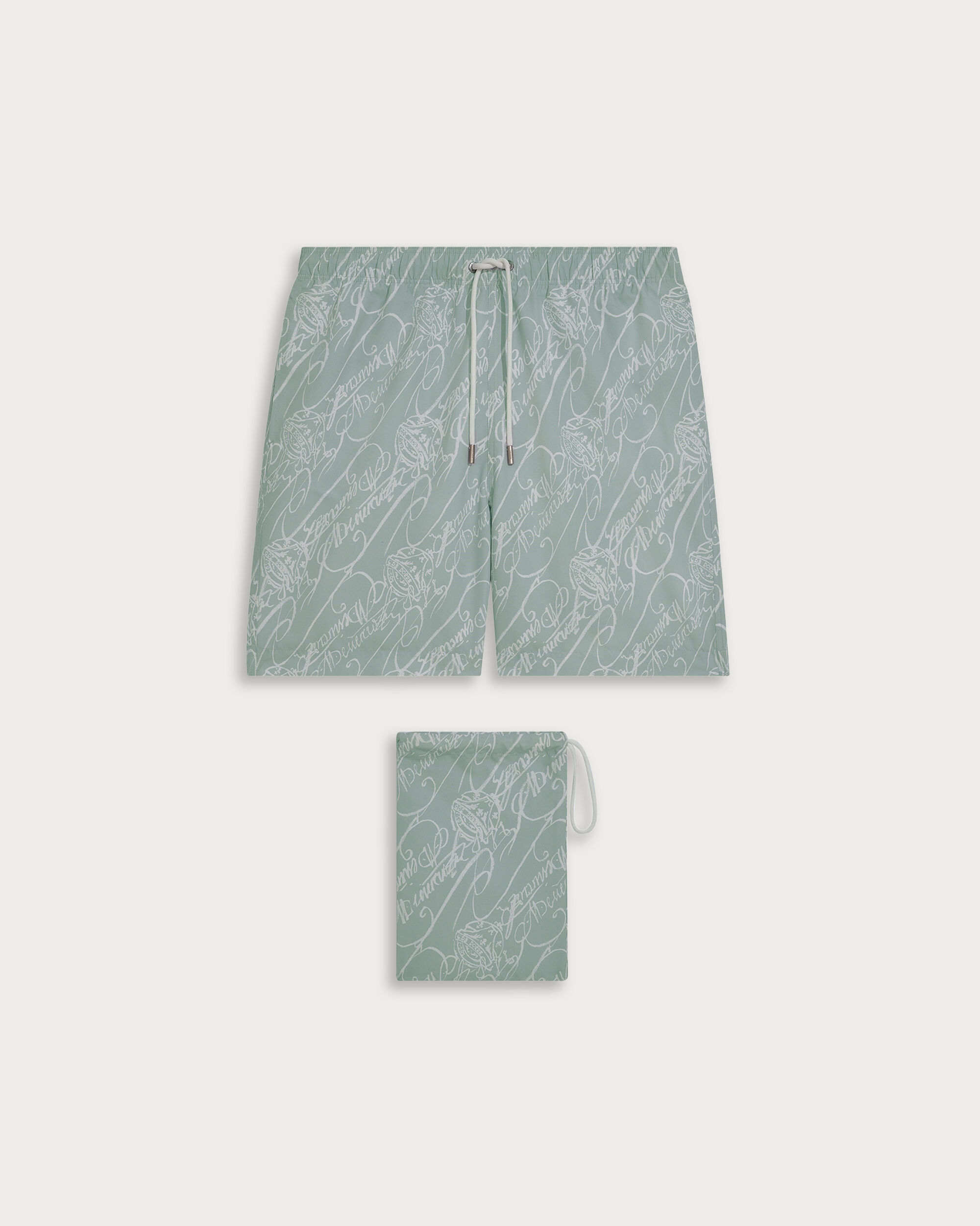 Scritto Pattern Swimshort, Celadon Scritto, hi-res