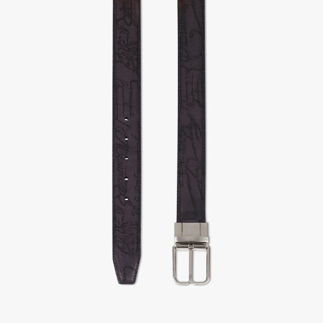 Essence Scritto leather 32 mm Reversible Belt, NERO & TOBACCO BIS, hi-res 3