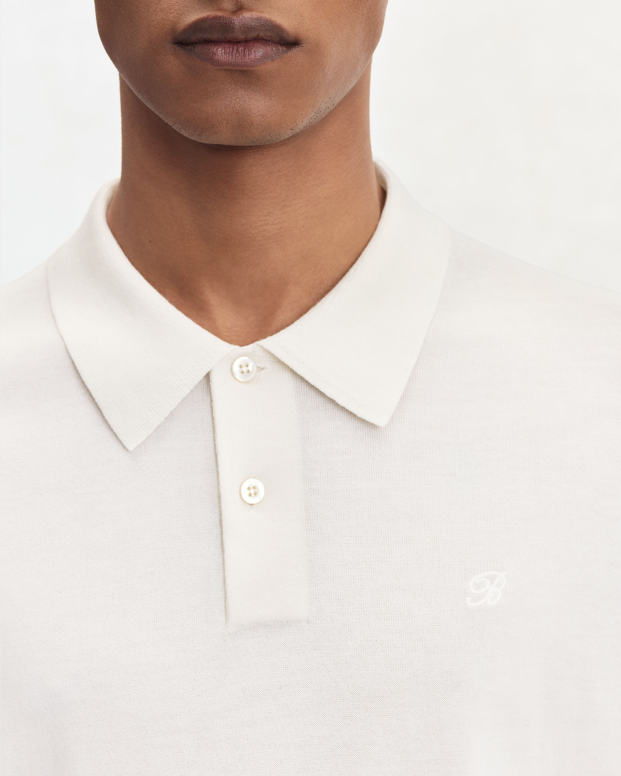 B-Thabor Embroidery Polo, Off White, hi-res