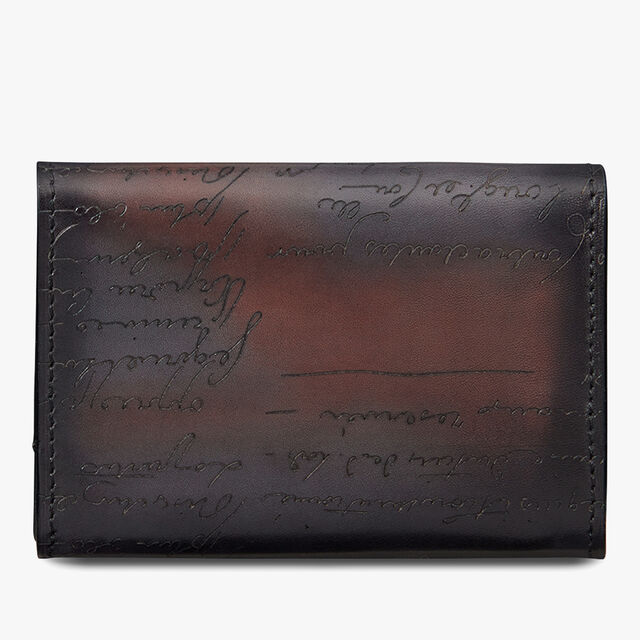 Imbuia Scritto Leather Card Holder, CHARCOAL BROWN, hi-res 2
