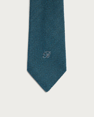 B-Thabor Embroidery Herringbone Tie, Alpine Green, hi-res