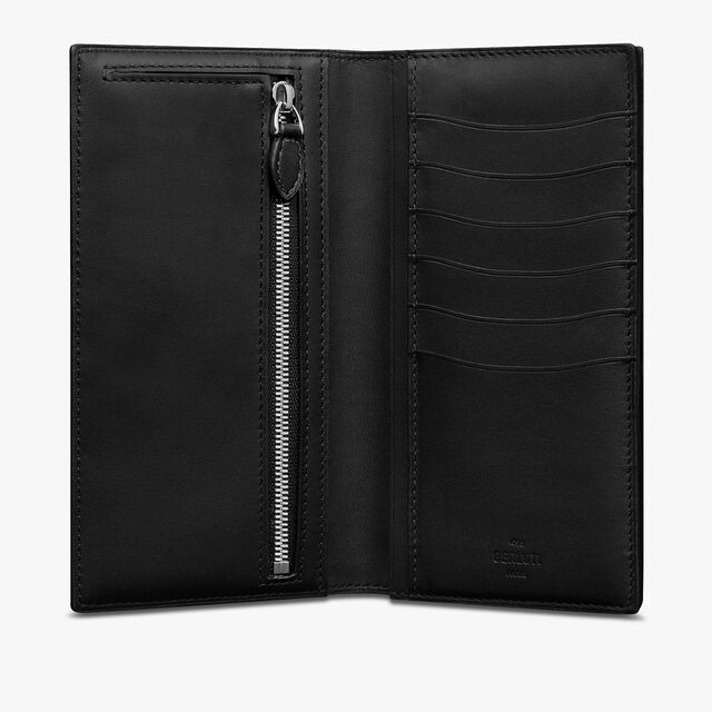 Santal Scritto Leather Long Wallet, NERO GRIGIO, hi-res 3