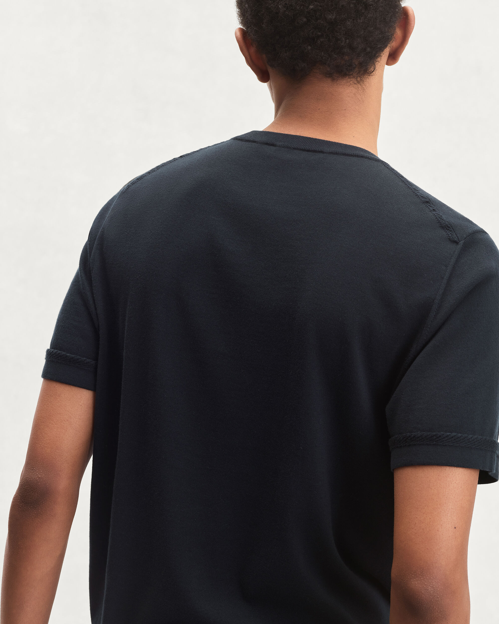 B-Thabor Embroidery Short-Sleeves Crewneck, Nero Blue, hi-res