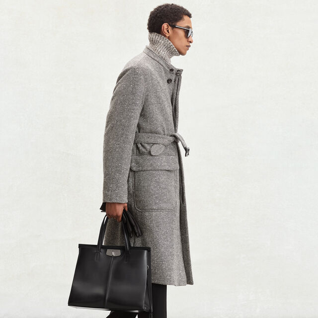 Luti 38 Leather Tote Bag, NERO GRIGIO, hi-res 4