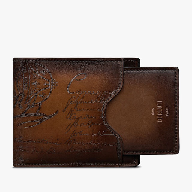 Makore 2in1 Scritto Leather Wallet, CACAO INTENSO, hi-res 4