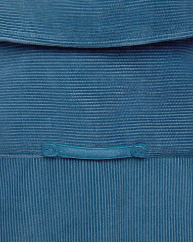Corduroy Casual Shirt with Leather Detail, Nile Blue, hi-res