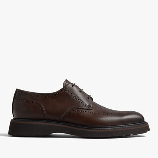 Alessio Natural Calf Leather Derby , DARK BROWN, hi-res