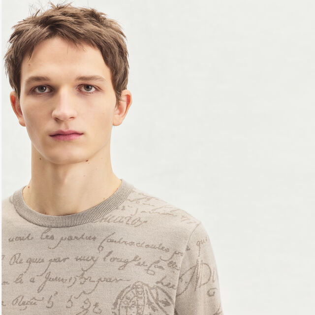 Scritto Wool & Cashmere Crewneck, WOOLLY BEIGE, hi-res 2