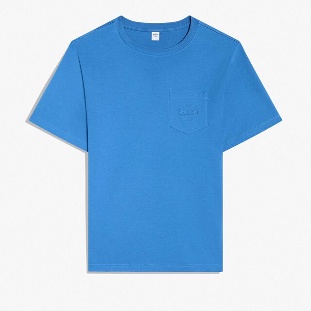 로고 포켓 T-셔츠, BLUE HAWAI, hi-res 1