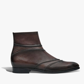 Rapiécé-Reprisé Scritto Leather Boot, VIGOGNA, hi-res