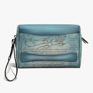 Rosewood Gradiant Scritto Leather Pouch, STONE DENIM, hi-res