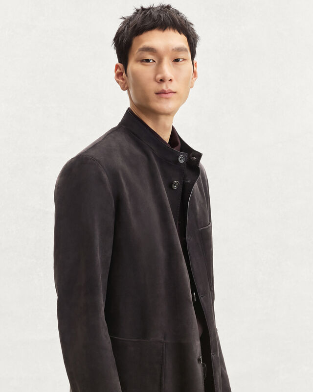 Patina Leather Forestière Jacket, Warm Purple Grey, hi-res