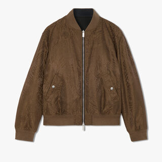 Reversible Wool & Nylon Scritto Bomber, CARBON GREY, hi-res