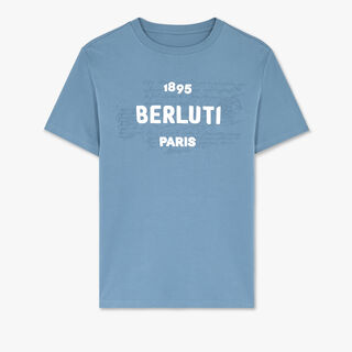 T-Shirt À Logo Et Broderie Scritto, STORM BLUE, hi-res