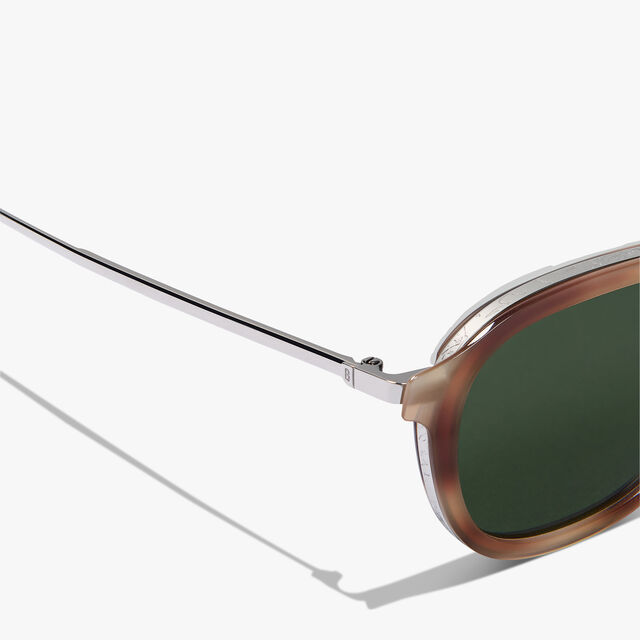 Equinox Metal And Acetate Sunglasses, CACAO + GREEN, hi-res 3