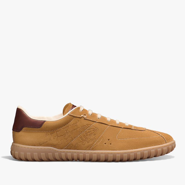 Trainer Suede Calf Sneaker, OCHER, hi-res 1