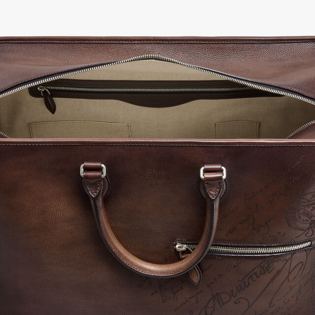 Overnight Scritto Leather Travel Bag, SOFT BROWN, hi-res 10