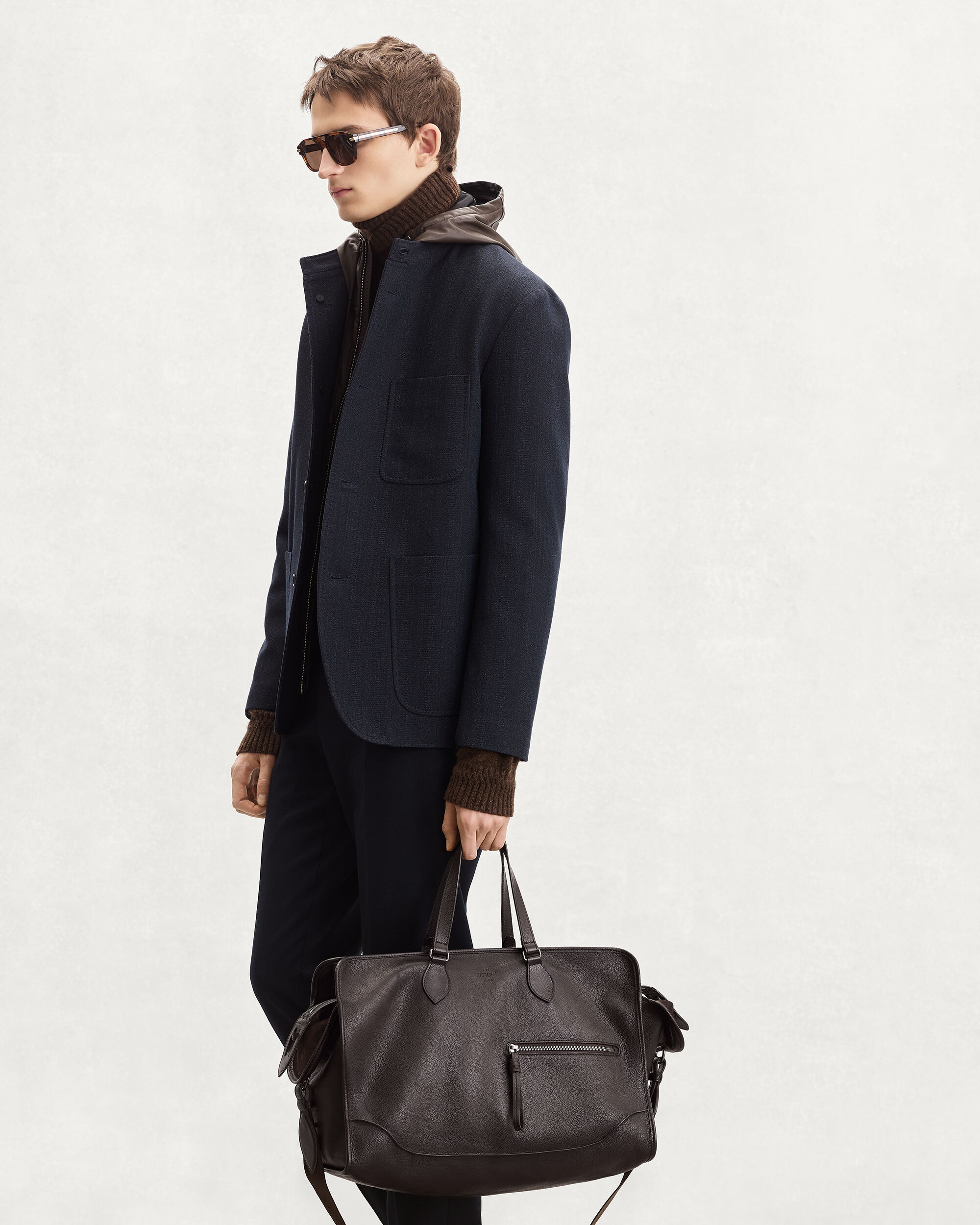 Overnight Travel Bag, Dark Brown, hi-res