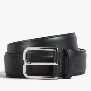 Essence 35 mm Belt In Grained Calf Leather, BLACK, hi-res
