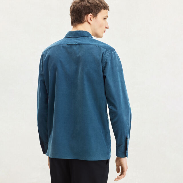 Corduroy Casual Shirt, NILE BLUE, hi-res 3
