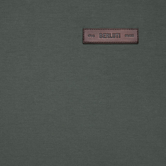 Leather Tab T-shirt, DARK GREEN, hi-res 4