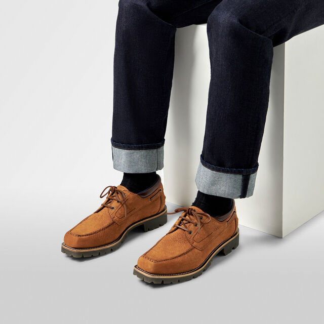 Grand Chemin Nubuck Leather Derby, WALNUT BROWN, hi-res 7