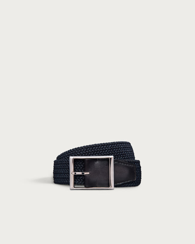 Classic Tressée Belt, Navy Blue, hi-res