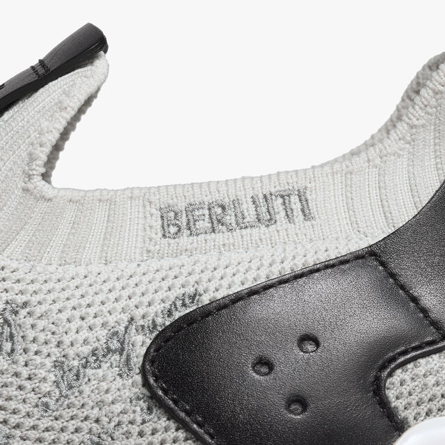 Shadow Scritto Knit And Lagoon Calf Sneaker, GRADIANT DARK GREY, hi-res 7