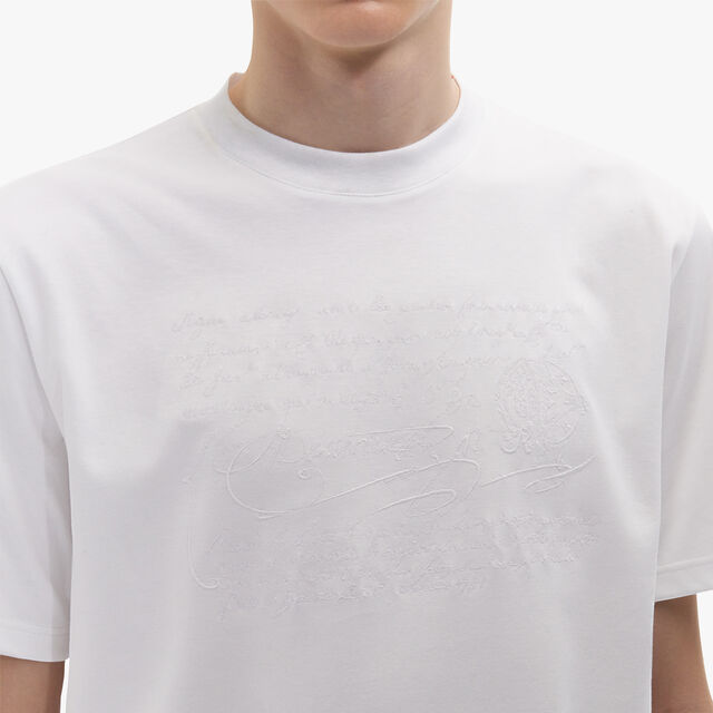 刺繍スクリット Tシャツ, BLANC OPTIQUE, hi-res 5