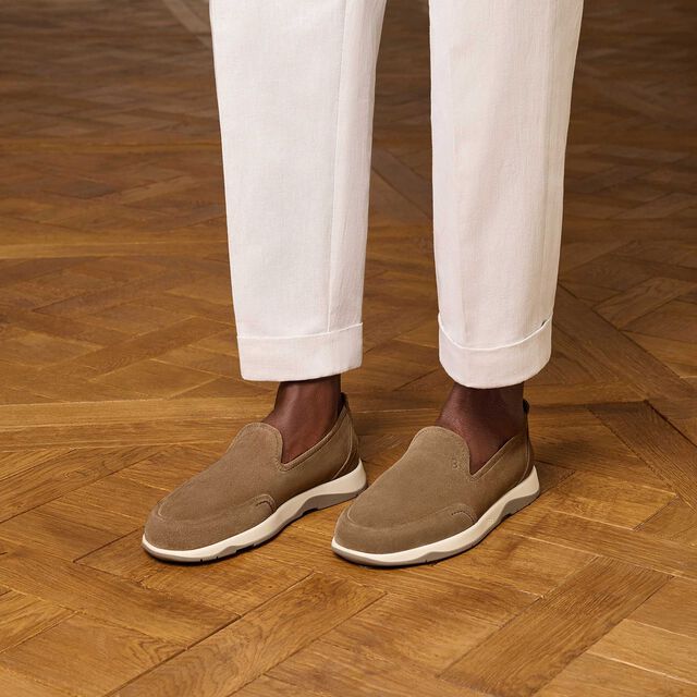 Echappée Suede Calf Loafer, DARK BEIGE, hi-res 2