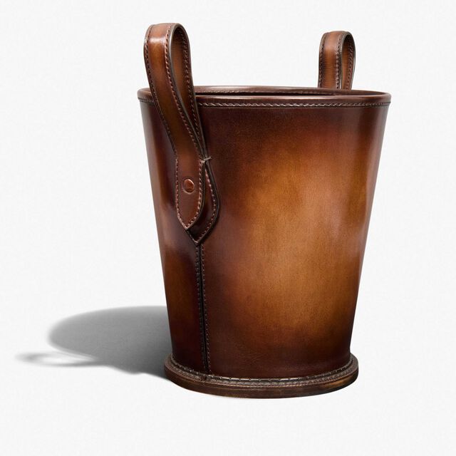 Leather Champagne Bucket, CACAO INTENSO, hi-res 3