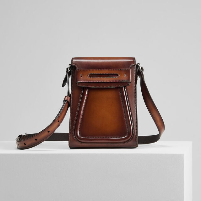 Andy Phone Pouch Leather Messenger, CACAO INTENSO, hi-res 9