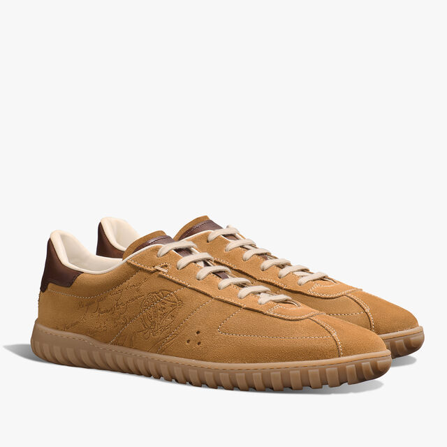 Trainer Suede Calf Sneaker, OCHER, hi-res 2