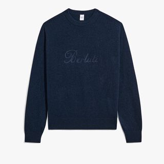 Cashmere Sweater With Thabor Embroidery, BLUE WINTER NIGHT, hi-res