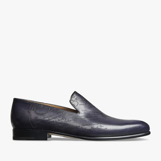 Mocassin Cursive Galet En Cuir Scritto, NERO GRIGIO, hi-res