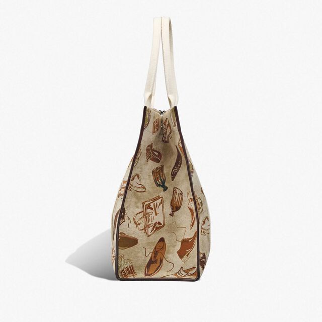 Open Tote XL Printed Fabric Tote Bag, BROWN + BEIGE, hi-res 4
