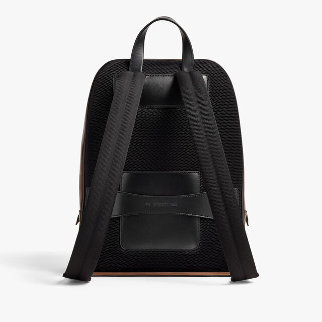 Working Day Scritto Leather Backpack, CACAO INTENSO, hi-res 3