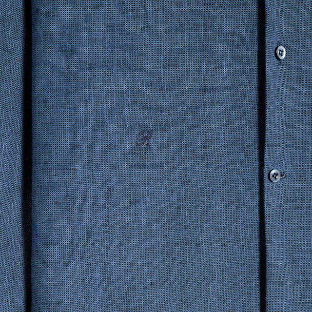 Military Linen Shirt, BLEU DE SMALT, hi-res 6