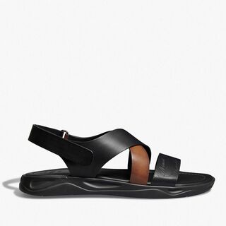 Sandal Shadow En Cuir, BLACK + CACAO INTENSO, hi-res