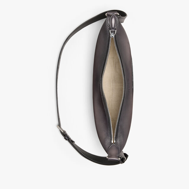 Toujours Soft Zipped Hobo XS In Scritto Leather, CHARCOAL, hi-res 9