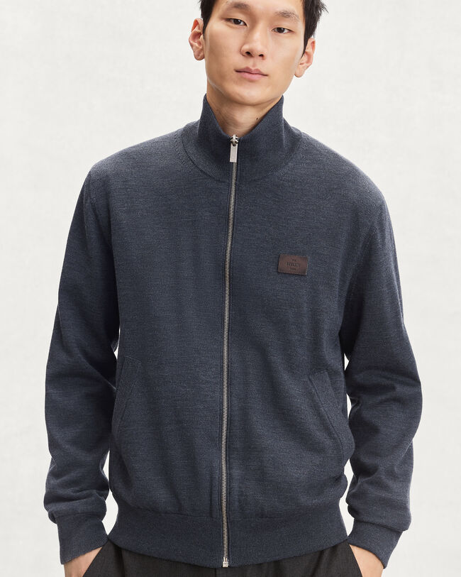 Reversible Blouson with Leather Detail, Purple Cloud, hi-res