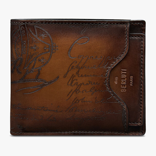 Makore 2in1 Scritto Leather Wallet, CACAO INTENSO, hi-res 1