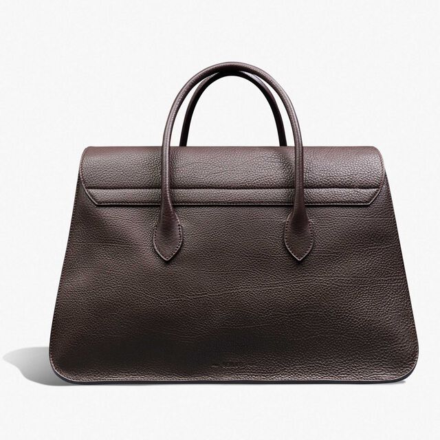 B Volute Croisee Leather Travel Bag, DARK BROWN, hi-res 4