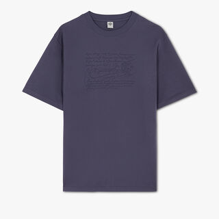 Embroidered Scritto T-Shirt, INK BLUE, hi-res