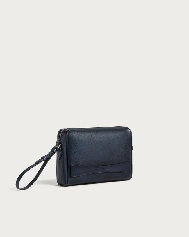 Rosewood Zipped Pouch, Indigo Denim, hi-res