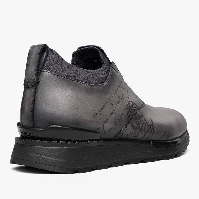 Fast Track Scritto Leather And Knit Slip-On Sneaker, GRAPHITE MOSS, hi-res 5