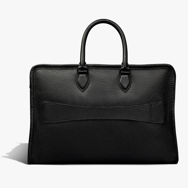 Overnight Leather Travel bag, DEEP BLACK, hi-res 4